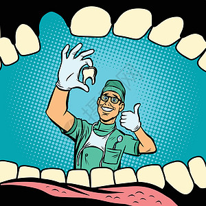没有牙齿的嘴唇 快乐的牙医男医生图片