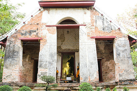 泰国Ayutthaya旧寺庙石头佛教徒地标雕像雕塑旅行旅游遗产文化艺术图片