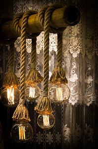 装饰性古董食堂风格灯泡活力力量枝形灯灯插图玻璃吊灯背景图片