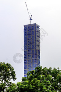 查特吉国际中心 加尔各答印度亚洲2018 年 8 月 31 日 最近翻新和全新的加尔各答著名最高建筑的现代外观蓝色旅行技术酒店景图片
