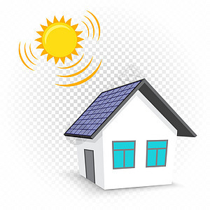有太阳能屋顶的简单房屋图片