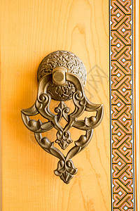 旧手制托曼门把手火鸡建筑学装饰品雕刻脚凳戒指木头金属图片