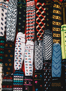 展示的土耳其式传统手小袜袜子织物手工纺织品针线活短袜羊毛季节性针织白色火鸡图片