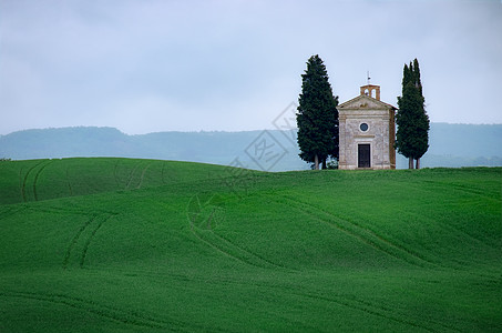 Vitaleta 教堂 靠近 Pienza Val d'Orcia Orcia 山谷 锡耶纳省 托斯卡纳 意大利图片