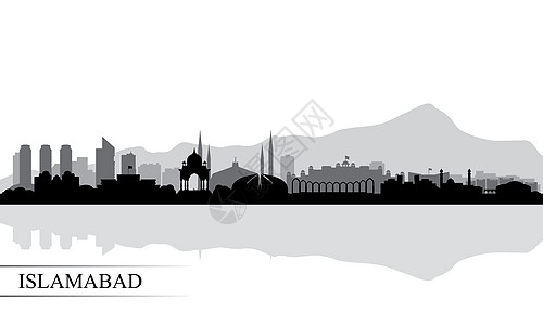 伊斯兰堡市天际月光背面建筑建筑学景观旅行城市海报摩天大楼全景首都明信片图片