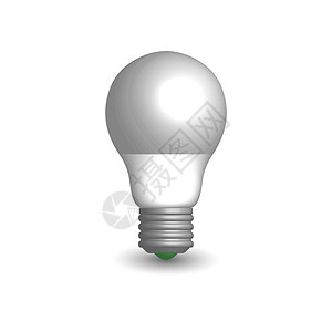 3d 矢量图中的 LED 灯泡白色电气绘画照片力量技术荧光真实感标识经济图片