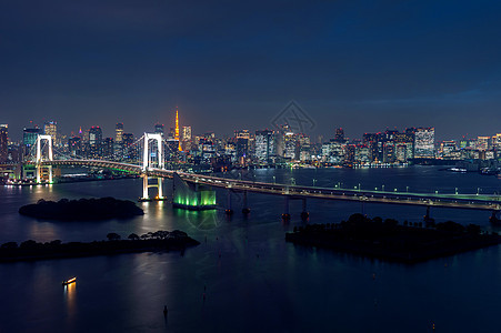 东京市风景在日本的晚上旅游街道天空市中心蓝色假期建筑日落旅行城市图片