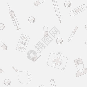 医学符号无缝无缝模式 治疗 平板设计 健康图标图片
