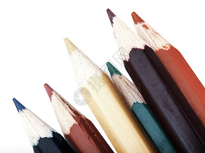 彩色铅笔红色调色板粉色彩虹蓝色黄色紫色棕色橙子白色图片