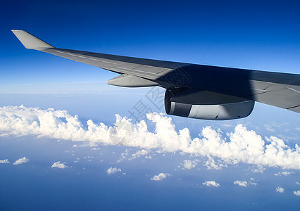 飞机飞行期间客机窗外的风景空气飞机场机器商业喷射涡轮天际天线安全引擎图片