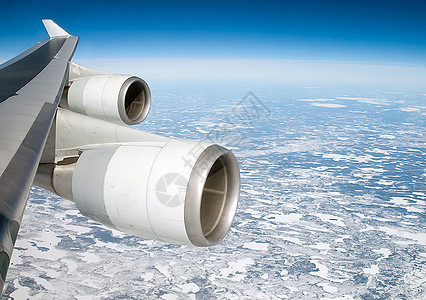 飞机飞行期间客机窗外的风景喷射天线机器航班运输引擎航空公司飞机场喷气航空图片