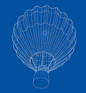 轮廓热气球技术飞艇篮子漂浮蓝图绘画娱乐插图空气乐趣图片