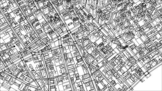 线框住宅绘画技术景观金属工程天空街道渲染商业图片