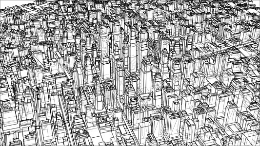 线框技术医院建筑学商业插图财产城市绘画金属渲染图片