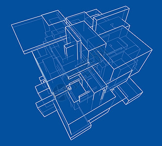 线框框 素描样式金属内衬盒子3d建造白色造型艺术原子多边形图片