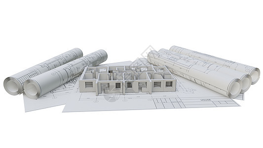 在施工图上建造房屋的墙壁商业草图计算机工程师工作项目工程房子住宅建筑学图片