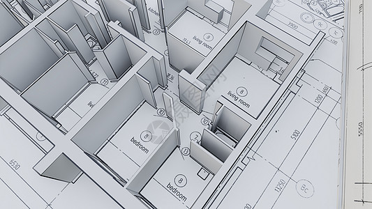 在施工图上建造房屋的墙壁工程师打印房子地面住宅设计师测量建筑师框架建筑学图片