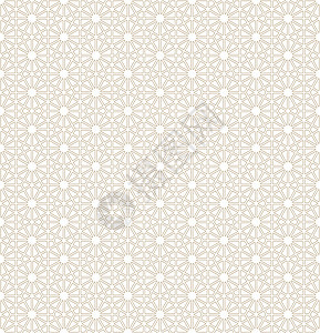 基于日本饰品 Kumik 的无缝模式格子和服六边形白色插图屏幕装饰品圆形墙纸传统背景图片