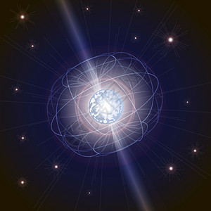 闪电战 脉冲星 中子星产生辐射射线波 具有磁场的磁星 它制作图案矢量图片