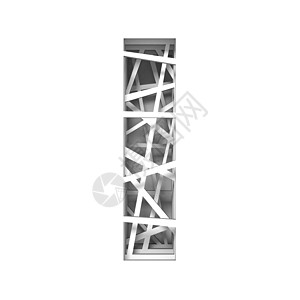 剪纸字体字母 I 3几何创造力广告阴影插图线条雕刻装饰设计装饰品图片