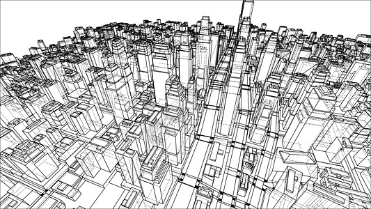 线框建筑师公寓财产商业医院建造草图技术建筑学金属插画