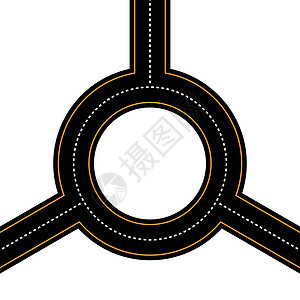 空空交叉口 环形路 沥青路路矢量路口旅行驾驶交通虚线圆圈橙子路线运输黄色背景图片
