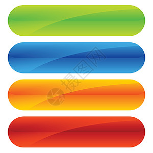 多种颜色的长方形按钮横幅背景集控制板蓝色紫色班儿绿色水平黄色网络空白圆形图片