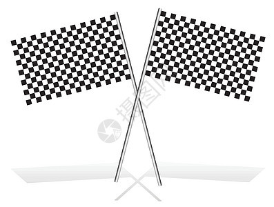 白色和有影子的交叉格斗赛旗图片