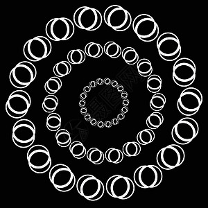 黑色和白色的圆形图案元素 矢量艺术圆圈中心光学图形化插图主义者灰阶同心中点抽象派图片