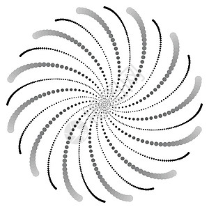 点状圆形螺旋图案 向量图形化白色灰阶圆圈漩涡抽象派光学螺纹艺术旋转图片