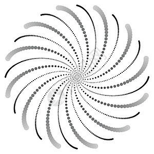 点状圆形螺旋图案 向量图形化白色灰阶圆圈漩涡抽象派光学螺纹艺术旋转背景图片