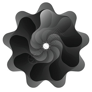 具有旋转形状的抽象螺旋元素 矢量艺术抽象派灰色定形环流操作灰阶插图坡度漩涡图形化图片