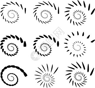或旋转抽象单色图形 向量艺术图形化操作曲线尖塔漩涡螺旋催眠插图光学图片