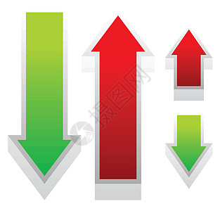 绿色和红色和向下箭头 向量生长经济衰退库存商业下降结盟市场衰退利润交换图片