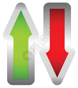 绿色和红色和向下箭头 向量衰退下降商业交换经济衰退结盟生长市场库存利润背景图片