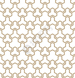 基于日本饰品的无缝模式格子激光对称装饰品网格装饰几何学棕色黄色插图背景图片