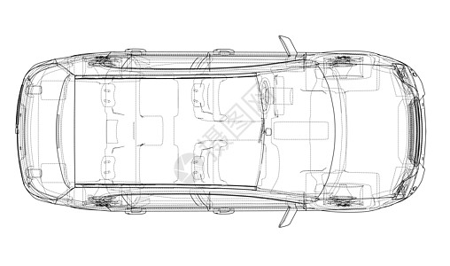 概念车  3 的矢量渲染插图草图运输绘画陈列室车轮驾驶草稿保险杠工程图片