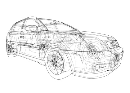 概念车  3 的矢量渲染驾驶工程数字化技术绘画汽车车辆插图陈列室草稿图片