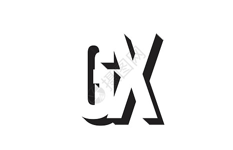 黑色和白色 gx gx 字母表字母标志组合图标 des图片