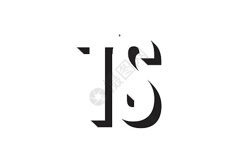 黑色和白色 ts ts 字母表字母标志组合图标 des图片