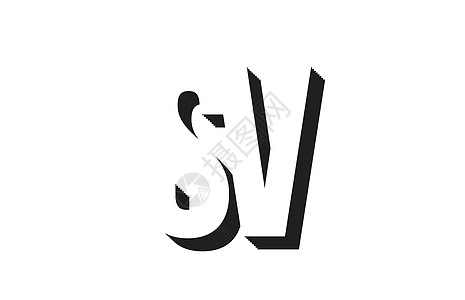 和白色 sv s v 的字母字母标识符号组合图标 des图片