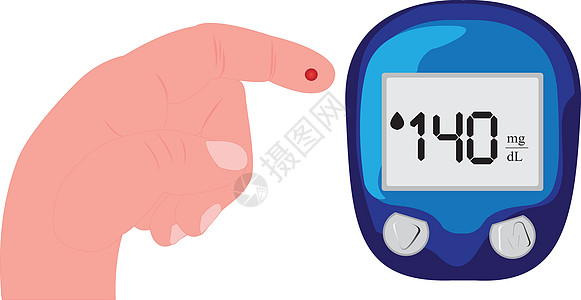 血糖水平的血液测试 它制作图案矢量疾病插图医生药品测量卫生保健治疗糖尿病工具图片