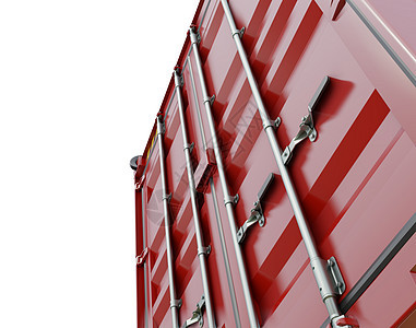 透视红色集装箱门的近视送货进口出口货运盒子港口金属工业物流贮存图片