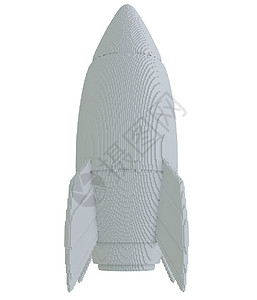 孤立在白色背景上的 3d 打印火箭飞船印刷进步塑料数字化技术插图科学工程打印机图片