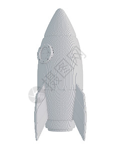 孤立在白色背景上的 3d 打印火箭数字化技术工业插图打印机塑料工程飞船科学进步图片