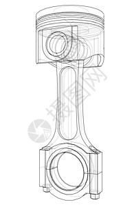 活塞草图  3 的矢量渲染设计师插图技术创造力工程师发动机等距运动工程卡车图片