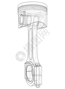 活塞草图  3 的矢量渲染设计师插图工具阀门工程卡车汽车曲轴绘画等距图片