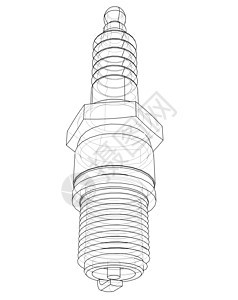 矢量火花塞概念力量汽车燃料服务引擎工具绘画圆柱摩托车插图图片