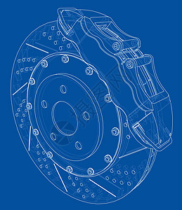 刹车盘轮廓  3 的矢量渲染草图运输工程墨水服务休息项目技术磁盘蓝图图片