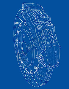 刹车盘轮廓  3 的矢量渲染工程墨水蓝图草图插图车辆磁盘服务休息运输图片